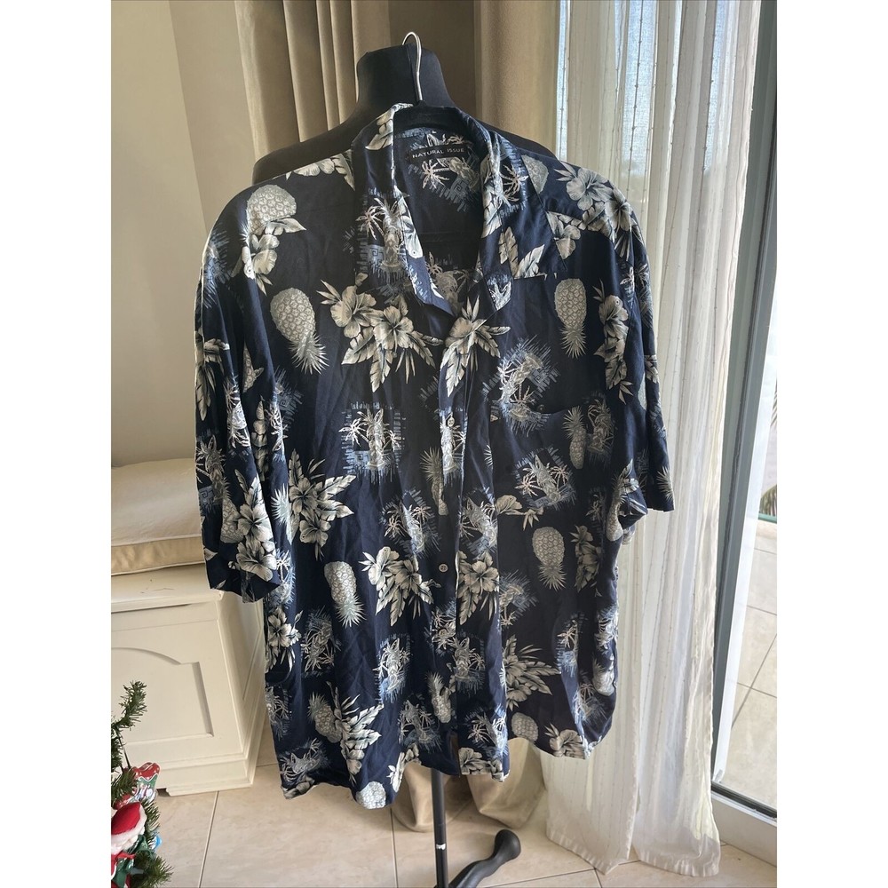 Natural Issue Hawaiian Tropical Floral Shirt Short Sleeve Button Aloha Size 2XL